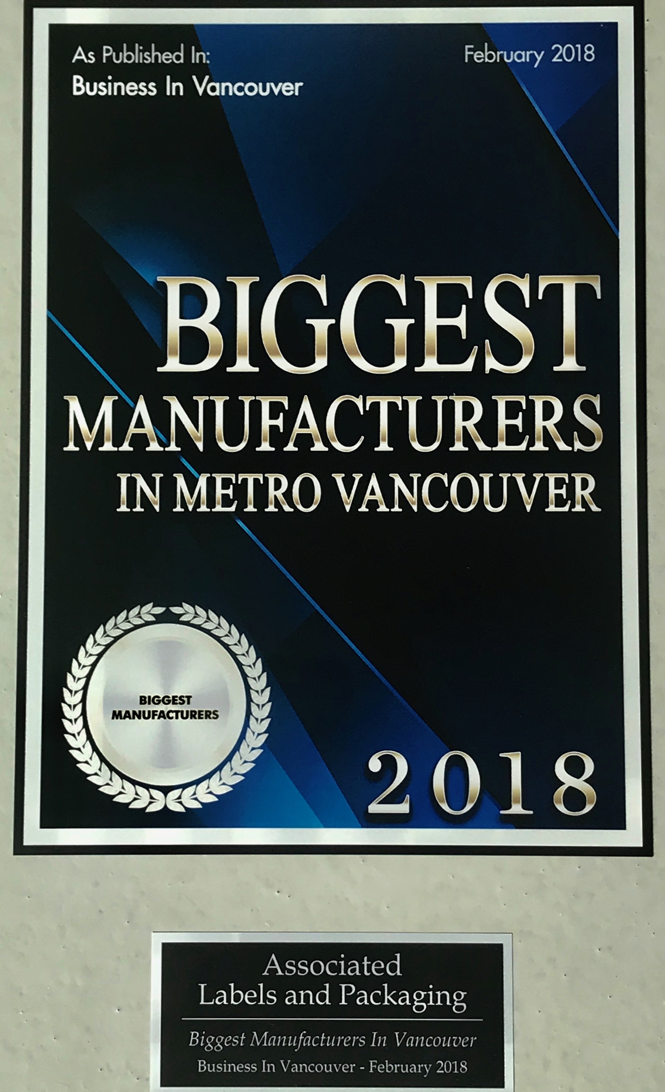 Biggest Manufacturers in Vancouver, 2018