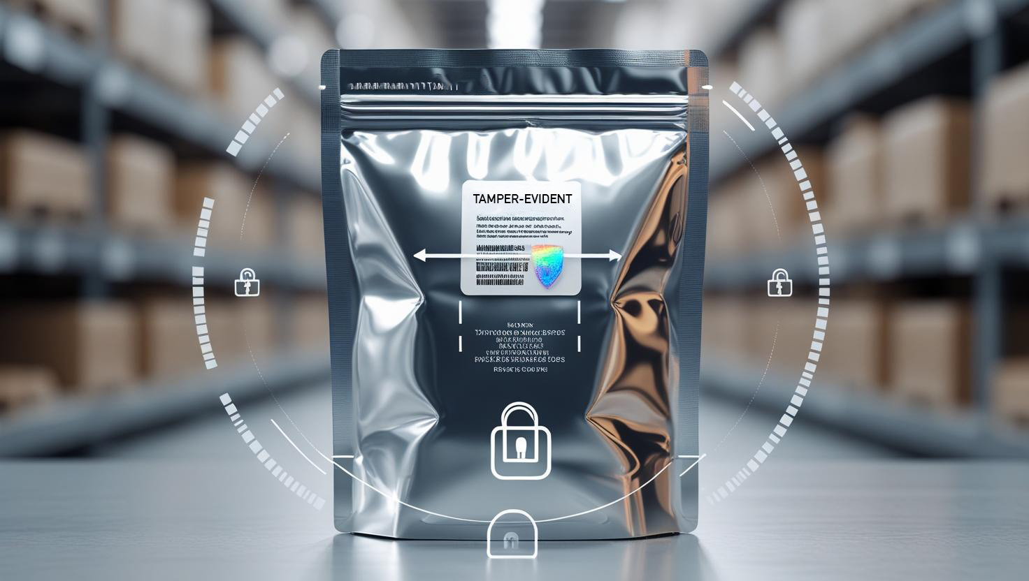 Tamper proof security features in flexible packaging