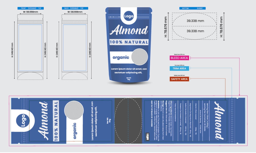 Stand Up Pouches Layout